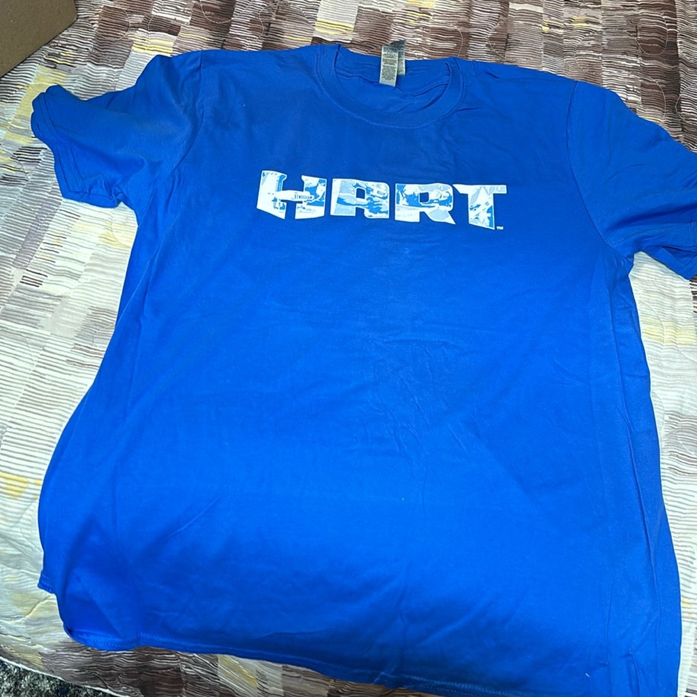 Men’s size new HART tools tshirts blue and white logo